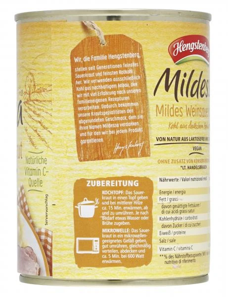 Hengstenberg Mildessa Weinsauerkraut Mild 4 Hengstenberg Mildessa Weinsauerkraut Mild – Bild 2