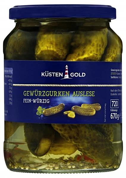 Küstengold Gewürzgurken Auslese Fein-würzig 3 Küstengold Gewürzgurken Auslese Fein-würzig