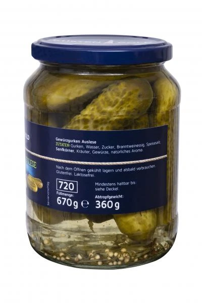 Küstengold Gewürzgurken Auslese Fein-würzig 4 Küstengold Gewürzgurken Auslese Fein-würzig – Bild 2