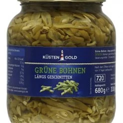 Küstengold Grüne Bohnen Längs Geschnitten