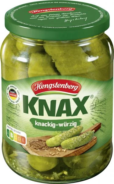 Hengstenberg Knax Gewürzgurken Knackig-würzig 3 Hengstenberg Knax Gewürzgurken Knackig-würzig