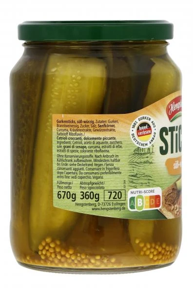 Hengstenberg Sticksi Gurkenviertel Süß-würzig 5 Hengstenberg Sticksi Gurkenviertel Süß-würzig – Bild 3