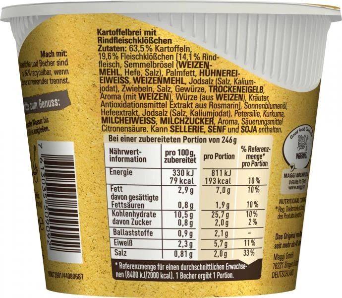 Maggi 5 Minuten Terrine Kartoffelbrei Mit Fleischklößchen 6 Maggi 5 Minuten Terrine Kartoffelbrei Mit Fleischklößchen – Bild 4