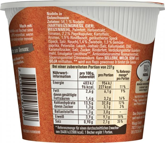 Maggi 5 Minuten Terrine Gulaschtopf Ungarischer Art 5 Maggi 5 Minuten Terrine Gulaschtopf Ungarischer Art – Bild 3
