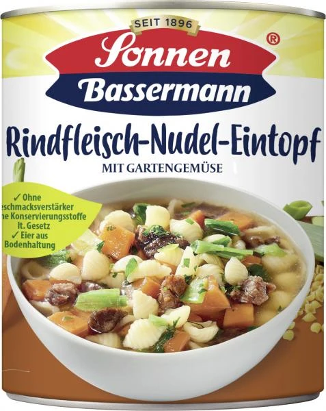 Sonnen Bassermann Rindfleisch-Nudel-Eintopf 3 Sonnen Bassermann Rindfleisch-Nudel-Eintopf