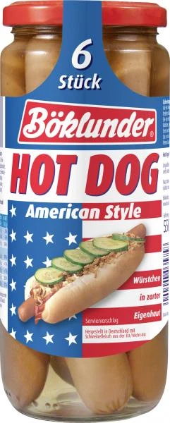Böklunder Hot Dog Würstchen American Style 3 Böklunder Hot Dog Würstchen American Style