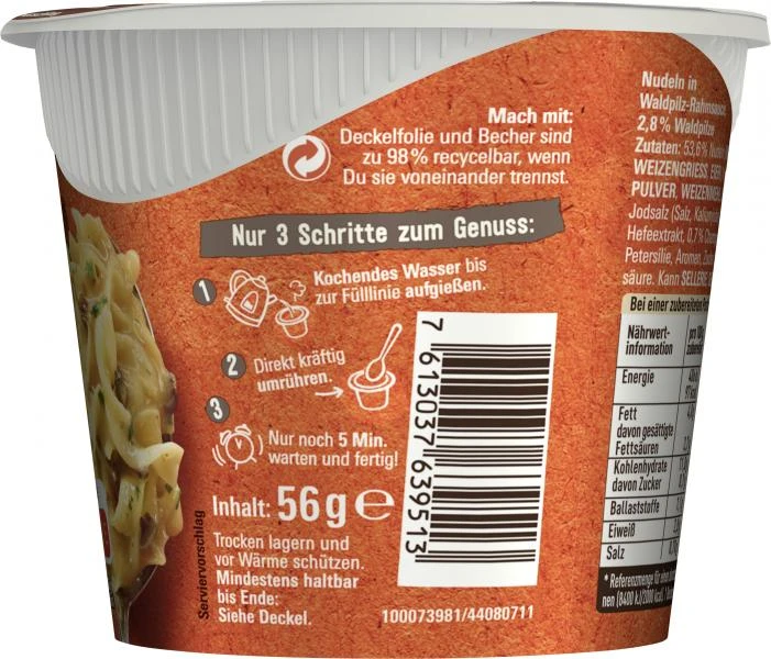 Maggi 5 Minuten Terrine Nudeln In Waldpilz-Rahmsauce 7 Maggi 5 Minuten Terrine Nudeln In Waldpilz-Rahmsauce – Bild 5