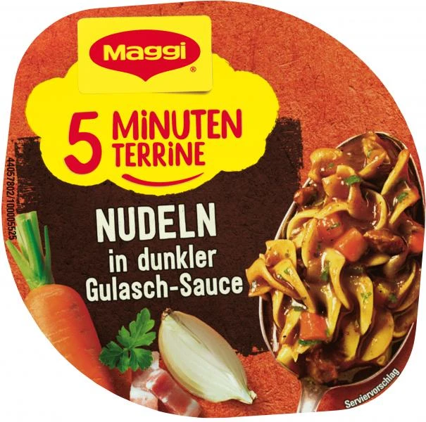 Maggi 5 Minuten Terrine Nudeln In Dunkler Gulasch-Sauce 4 Maggi 5 Minuten Terrine Nudeln In Dunkler Gulasch-Sauce – Bild 2