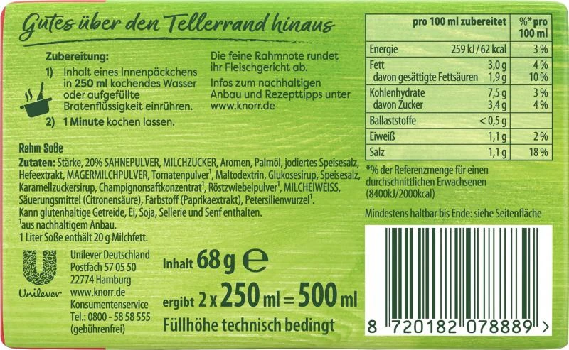Knorr Rahm Soße 4 Knorr Rahm Soße – Bild 2