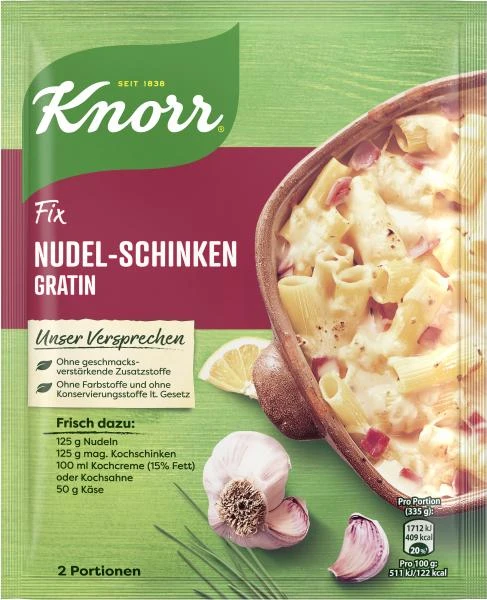 Knorr Fix Nudel-Schinken Gratin 3 Knorr Fix Nudel-Schinken Gratin
