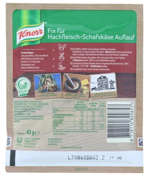 Knorr Fix Hackfleisch Schafskäse-Auflauf 4 Knorr Fix Hackfleisch Schafskäse-Auflauf – Bild 2