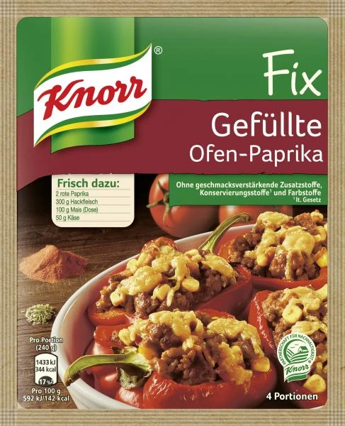 Knorr Fix Für Gefüllte Ofen-Paprika 3 Knorr Fix Für Gefüllte Ofen-Paprika
