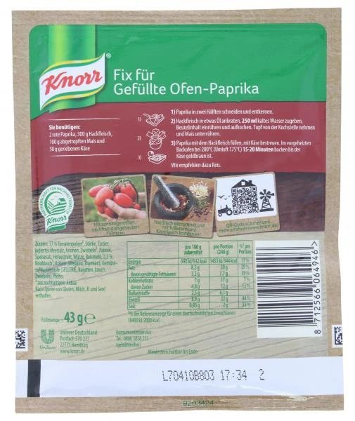 Knorr Fix Für Gefüllte Ofen-Paprika 4 Knorr Fix Für Gefüllte Ofen-Paprika – Bild 2