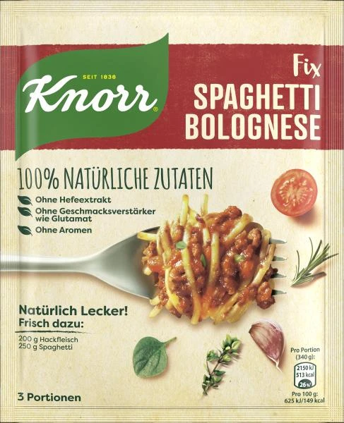 Knorr Natürlich Lecker! Spaghetti Bolognese 3 Knorr Natürlich Lecker! Spaghetti Bolognese