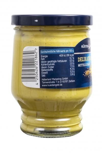 Küstengold Delikatess Senf Mittelscharf 5 Küstengold Delikatess Senf Mittelscharf – Bild 3