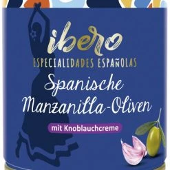 Ibero Spanische Grüne Manzanilla Oliven Mit Knoblauchcreme