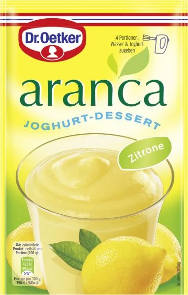 Dr. Oetker Aranca Joghurt-Dessert Zitrone 3 Dr. Oetker Aranca Joghurt-Dessert Zitrone