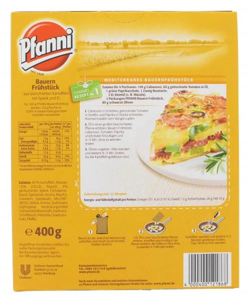 Pfanni Bauernfrühstück Bratkartoffeln Mit Speck & Ei 4 Pfanni Bauernfrühstück Bratkartoffeln Mit Speck & Ei – Bild 2