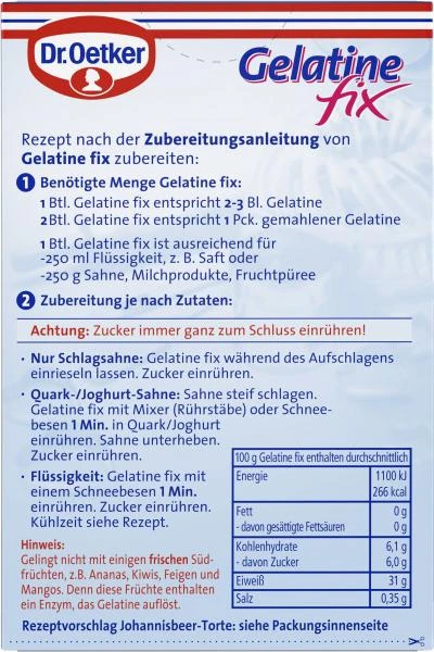 Dr. Oetker Gelatine Fix 5 Dr. Oetker Gelatine Fix – Bild 3