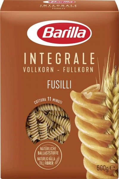 Barilla Pasta Integrale Vollkorn Fussili 3 Barilla Pasta Integrale Vollkorn Fussili