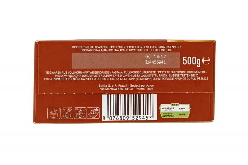 Barilla Pasta Integrale Vollkorn Fussili 7 Barilla Pasta Integrale Vollkorn Fussili – Bild 5