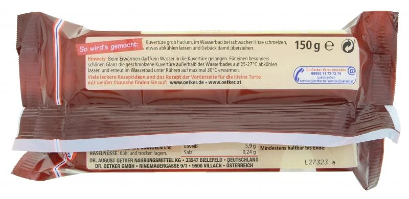 Dr. Oetker Kuvertüre Weiß 4 Dr. Oetker Kuvertüre Weiß – Bild 2