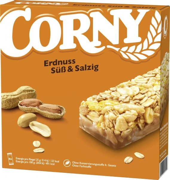 Corny Müsli Riegel Erdnuss Süß & Salzig 3 Corny Müsli Riegel Erdnuss Süß & Salzig