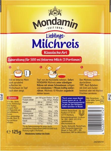 Mondamin Lieblings-Milchreis Klassische Art 4 Mondamin Lieblings-Milchreis Klassische Art – Bild 2