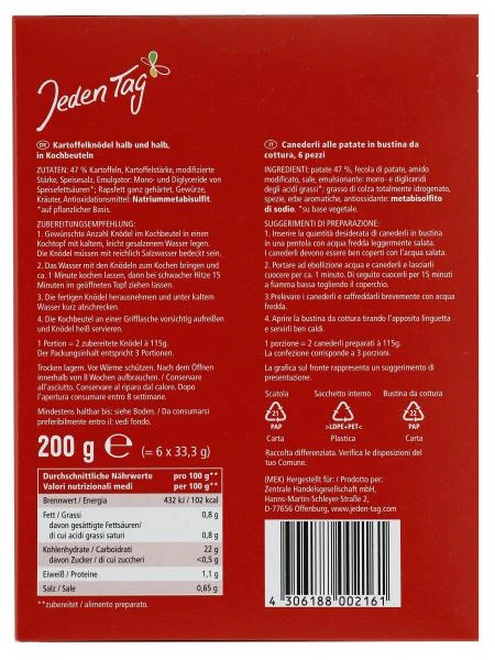 Jeden Tag Kartoffelknödel Halb Und Halb In Kochbeuteln 4 Jeden Tag Kartoffelknödel Halb Und Halb In Kochbeuteln – Bild 2