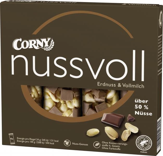 Corny Nussvoll Erdnuss & Vollmilch 3 Corny Nussvoll Erdnuss & Vollmilch