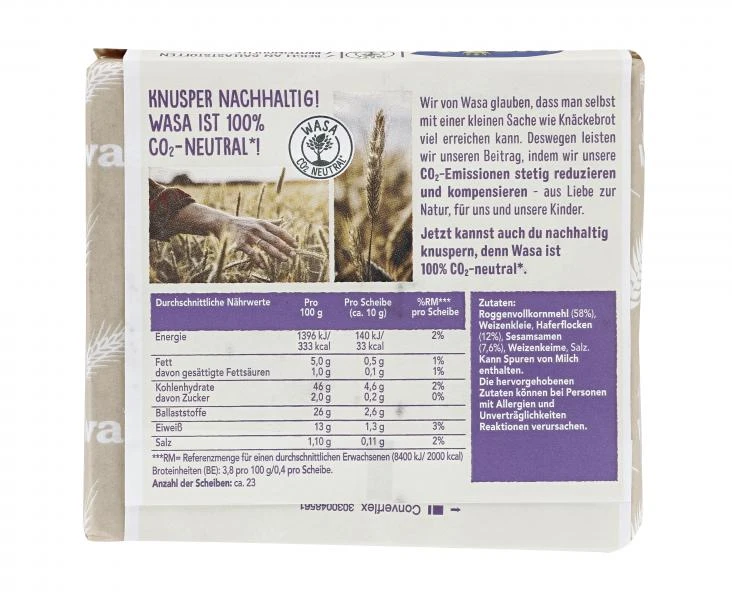 Wasa Knäckebrot Hafer & Sesam 4 Wasa Knäckebrot Hafer & Sesam – Bild 2