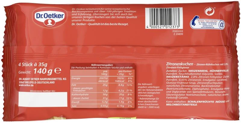 Dr. Oetker Kleine Zitronenkuchen 4 Dr. Oetker Kleine Zitronenkuchen – Bild 2